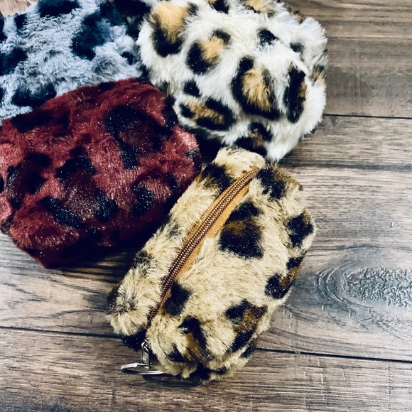 Handbags - Cute faux fur animal print coin purse